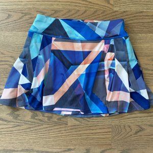 Athleta Electric Geo Running Tennis Skirt Skort Blue Size XS